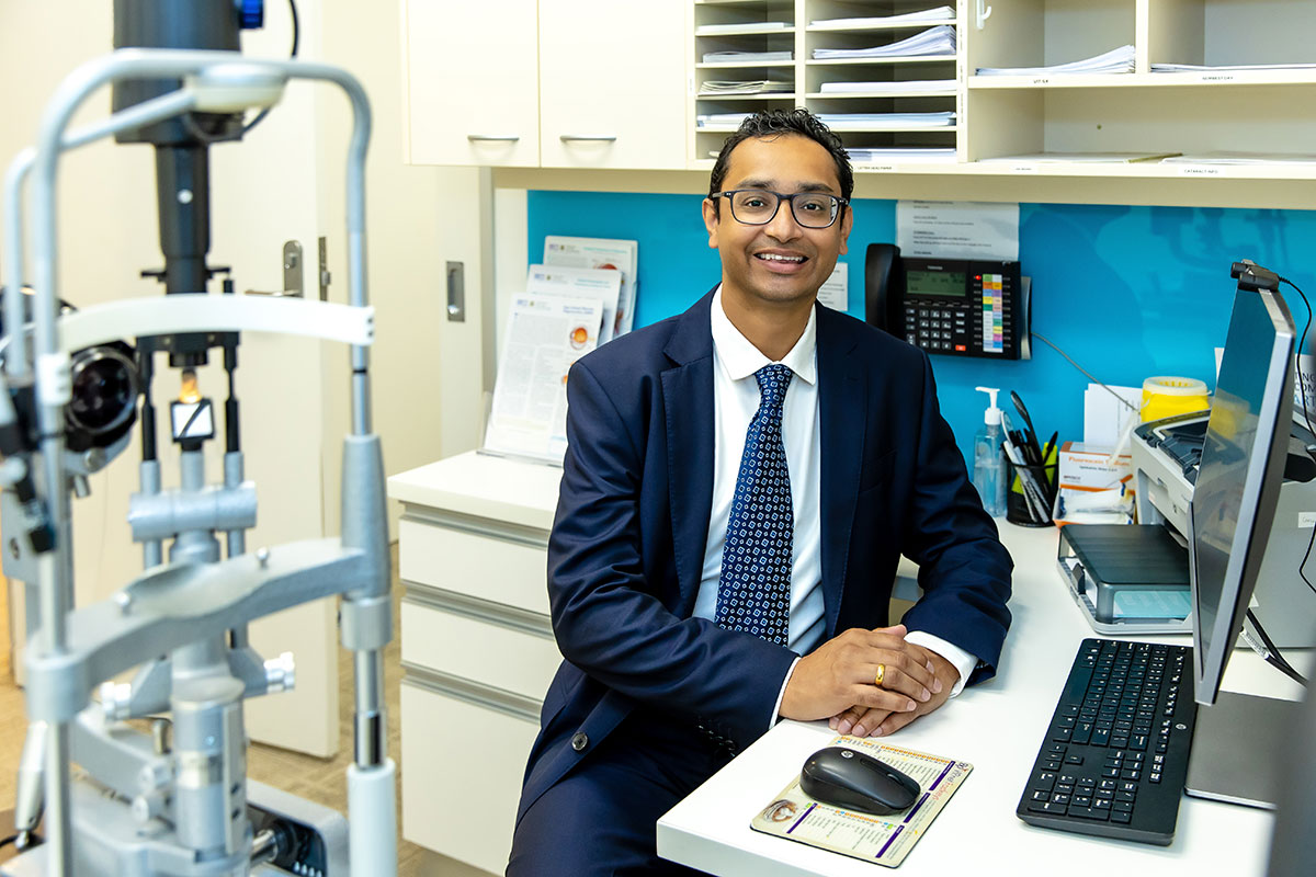 Hemal Mehta has been involved in designing and conducting clinical trials of new longer lasting intravitreal injection therapies for macula disease that will soon be available to the public. 